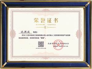 無錫市科技產(chǎn)業(yè)創(chuàng)新協(xié)會理事單位證書